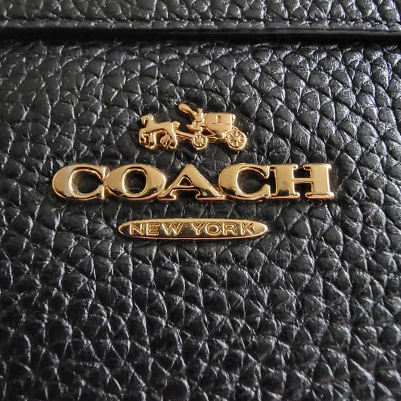 Coach Black Pebbled Leather Tote F54687 - Picture 4 of 16